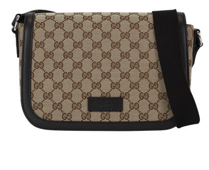 GG Messenger Flap Bag, &pound;710, Handbags, Brown, Canvas, Front view